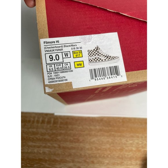 SOLD Women's Size 9 VANS FILMORE HI TOP Shoes/Sneakers, checkerboard black/mars - Picture 6 of 7
